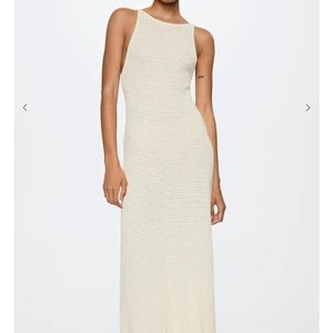 Knit cotton-blend dress NWT MANGO